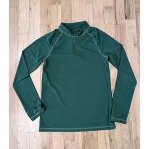 REI Kids Shirt 1/4 Zip Pullover Green Long Sleeve Medium Hike Outdoors Camping